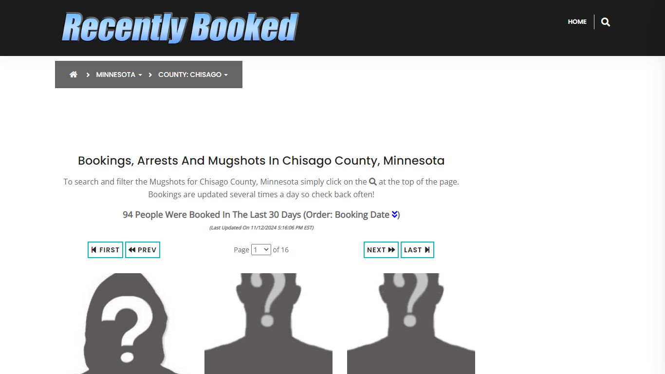 Bookings, Arrests and Mugshots in Chisago County, Minnesota