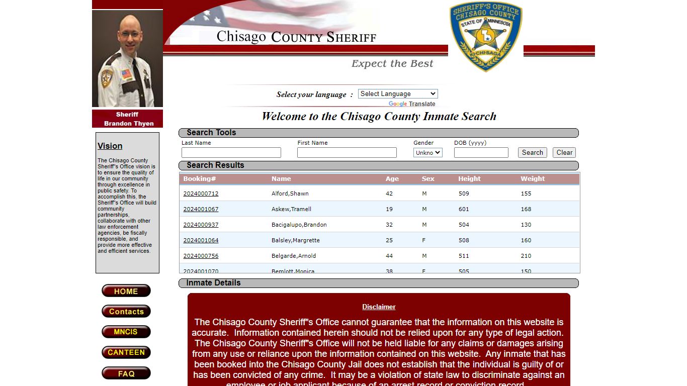 Chisago Countyy Inmate Locator