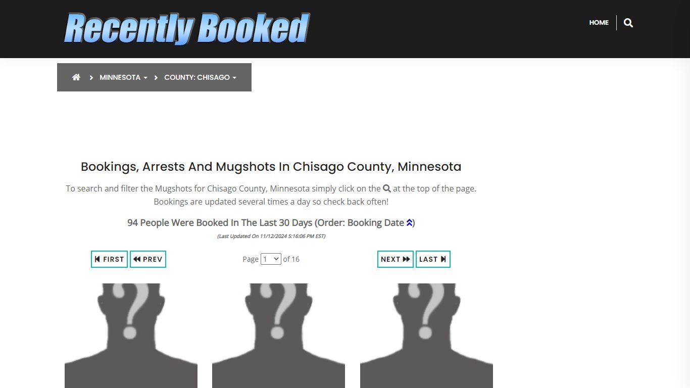 Bookings, Arrests and Mugshots in Chisago County, Minnesota