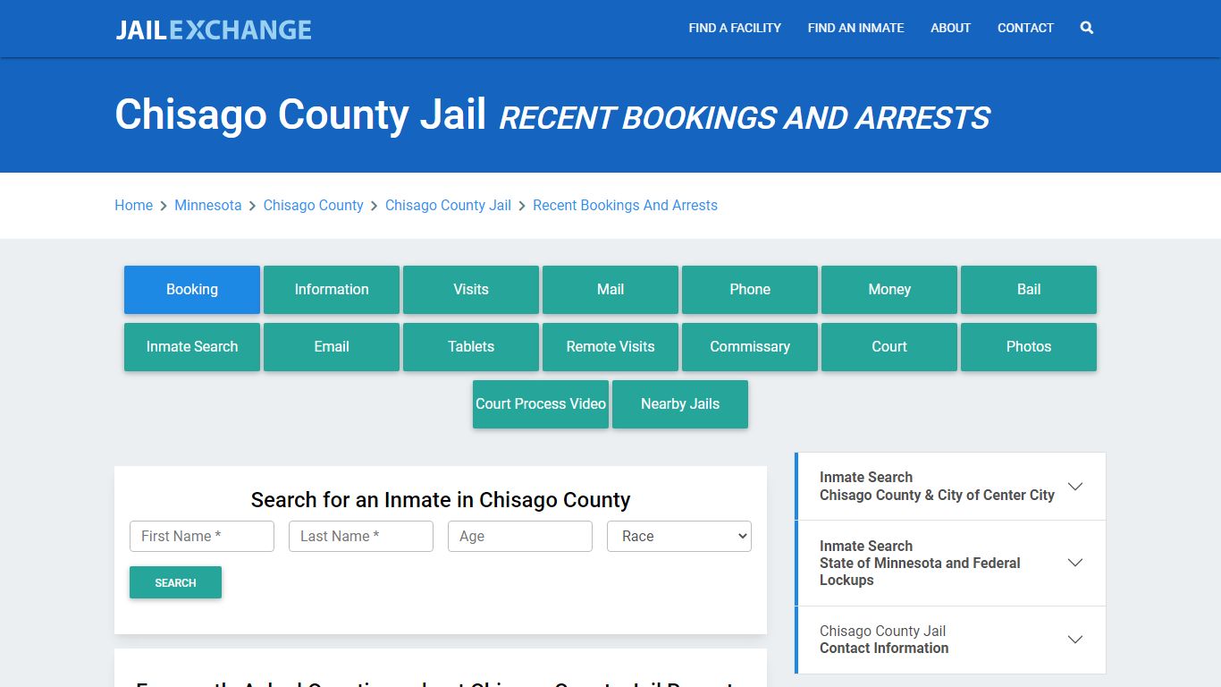 Chisago County Jail Recent Bookings And Arrests - Jail Exchange