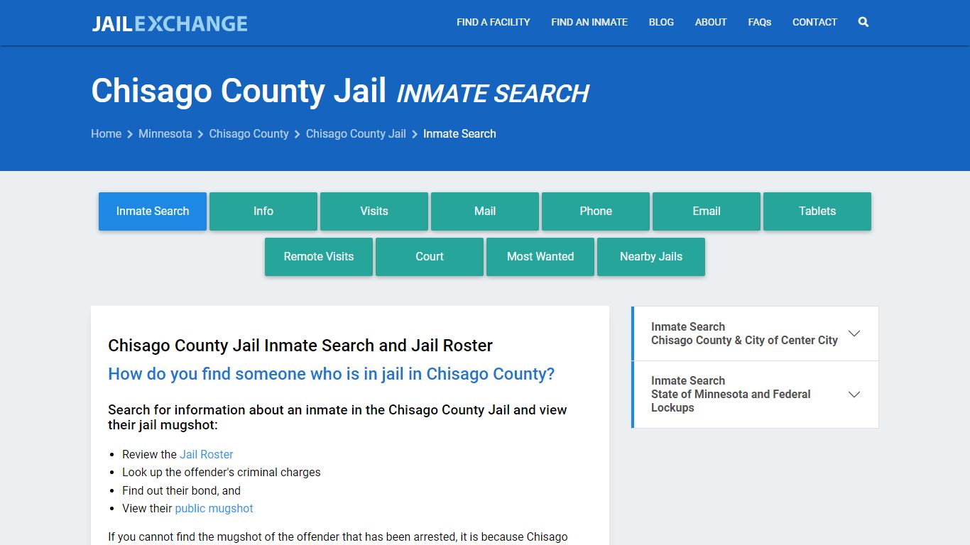 Inmate Search: Roster & Mugshots - Chisago County Jail, MN